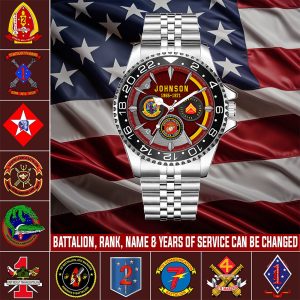 1 USMC Battalions Mens Silver Watch SS14