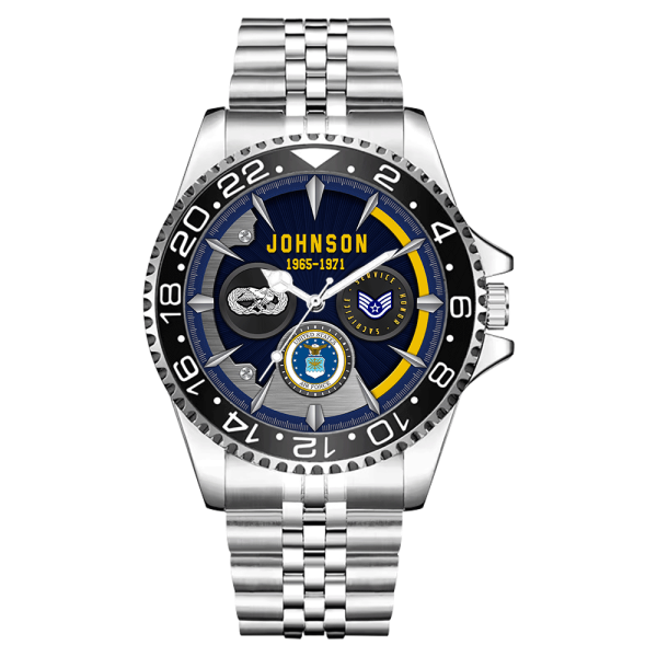 AirForce Badge Mens Silver Watch SS14 1