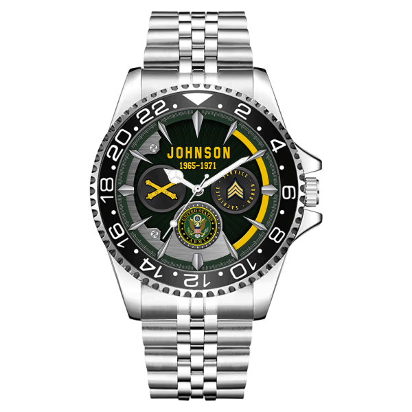 Army Branch Mens Silver Watch SS14 1