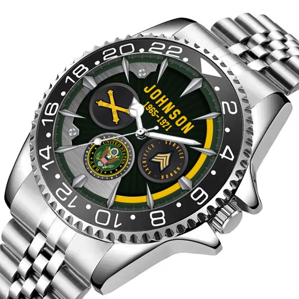 Army Branch Mens Silver Watch SS14 4