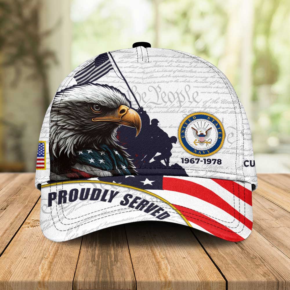 Navy American Eagles White Cap CC11 2 1