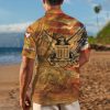 Navy Badge Aloha shirts mens HW102 5 1