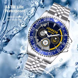 Navy Badge Mens Silver Watch SS14 1