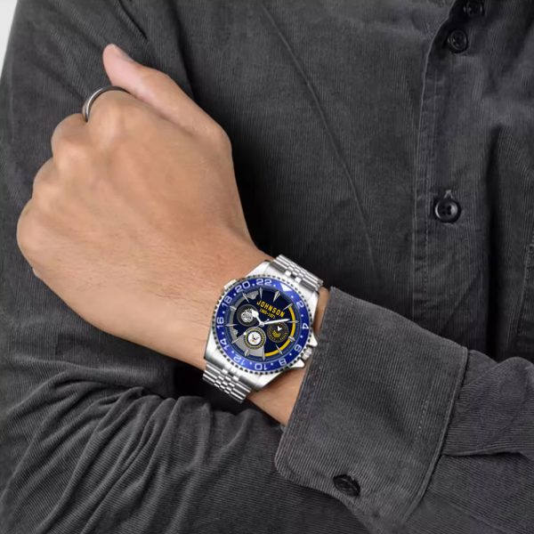 Navy Badge Mens Silver Watch SS14 7