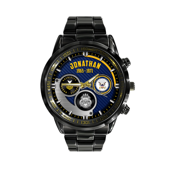 Navy Badge Watch Stainless Steel Black SS01103 1 1