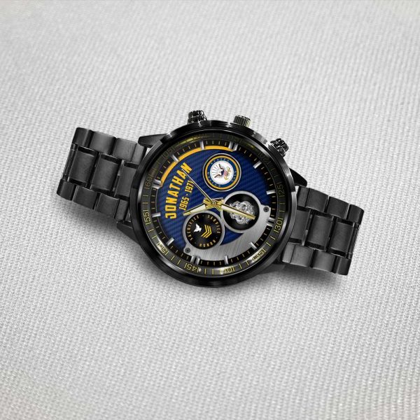 Navy Badge Watch Stainless Steel Black SS01103 2 1