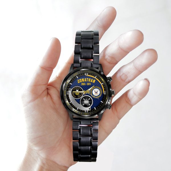 Navy Rating Watch Stainless Steel Black SS01103 1