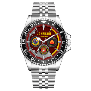 USMC Battalions Mens Silver Watch SS14 1