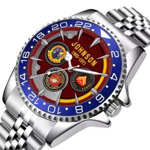 USMC Battalions Mens Silver Watch SS14 3