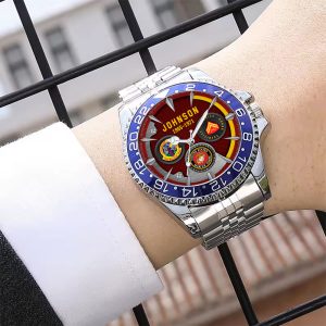 USMC Battalions Mens Silver Watch SS14 6