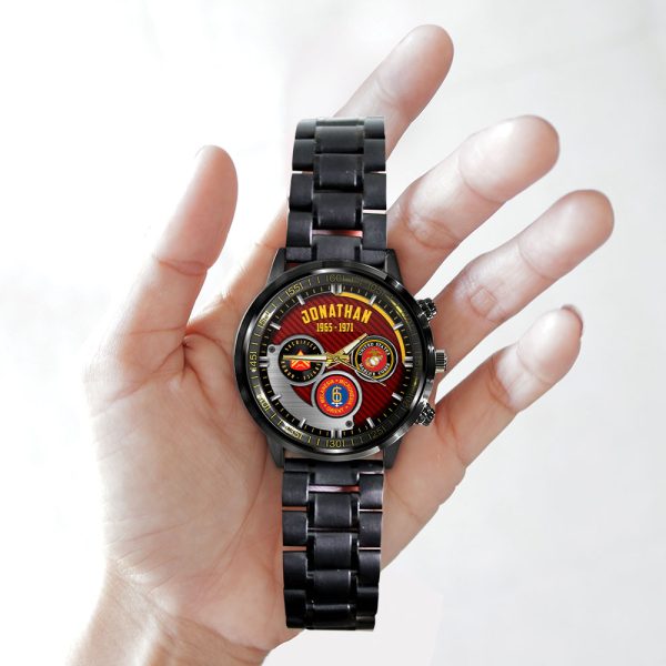 USMC Watch Stainless Steel Black SS01103 1