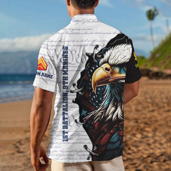 USMC White Hawaiian Shirt HW103 4 1