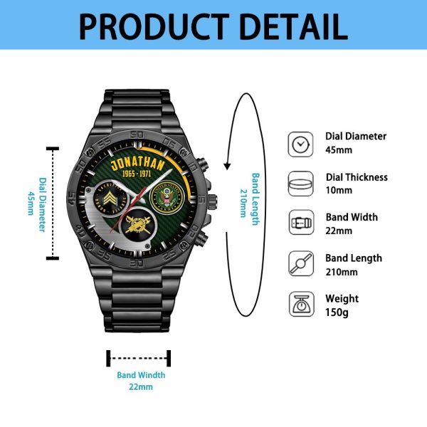 Army Branch Male silver watches SS03103 2 1