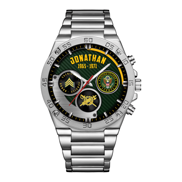 Army Branch Male silver watches SS03103 2 1