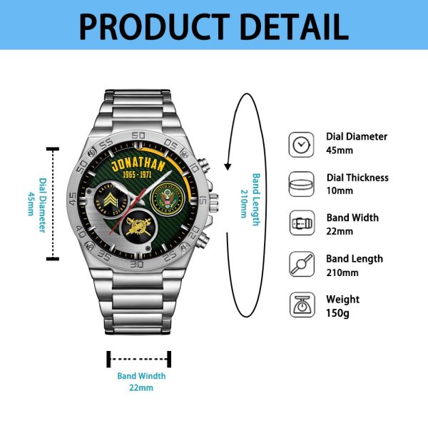 Army Branch Male silver watches SS03103 4 1