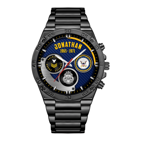 Navy Badge Male silver watches SS03103 1 1