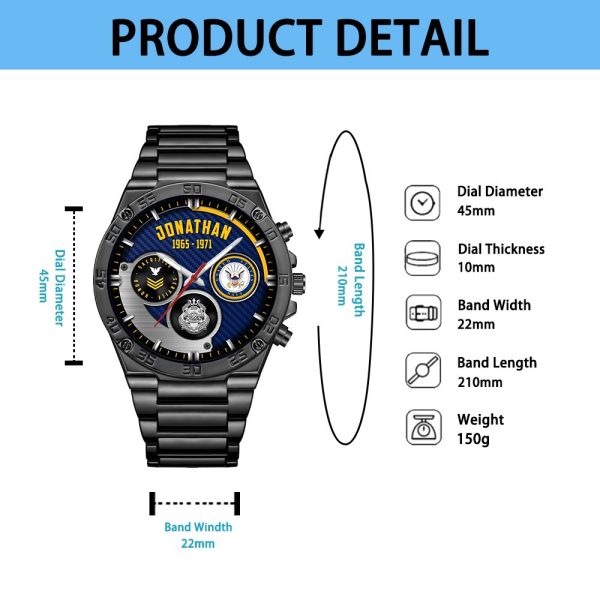 Navy Badge Male silver watches SS03103 2 1