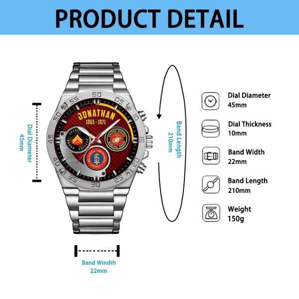 USMC Male silver watches SS03103 4 1