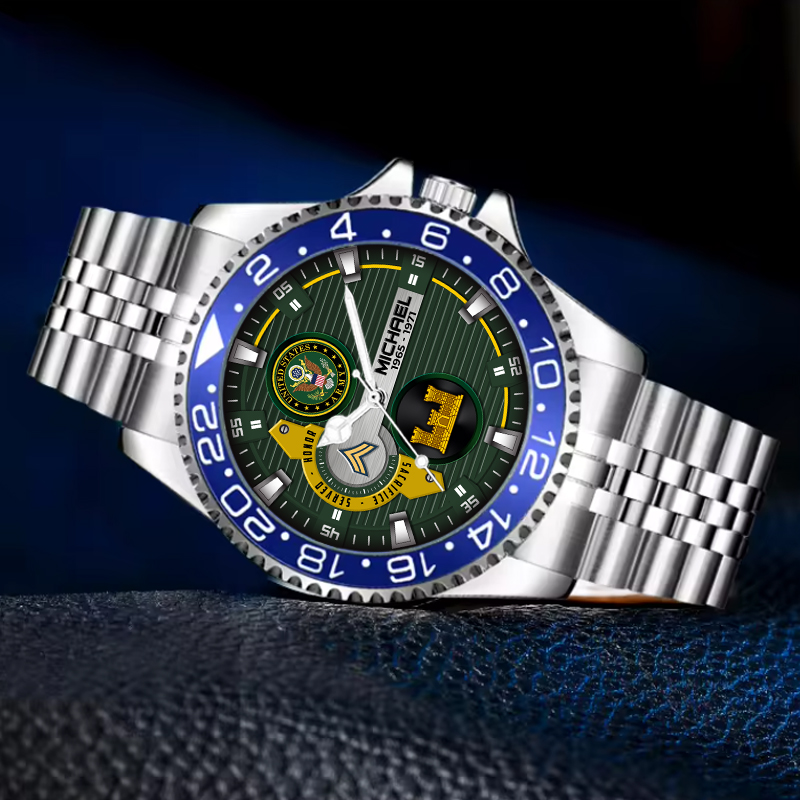 Customized Us Army Branches Ss4 - Silver Classic Stainless Steel Watch 5 customized us army branches ss4 silver classic stainless steel watch c6jyj (1)