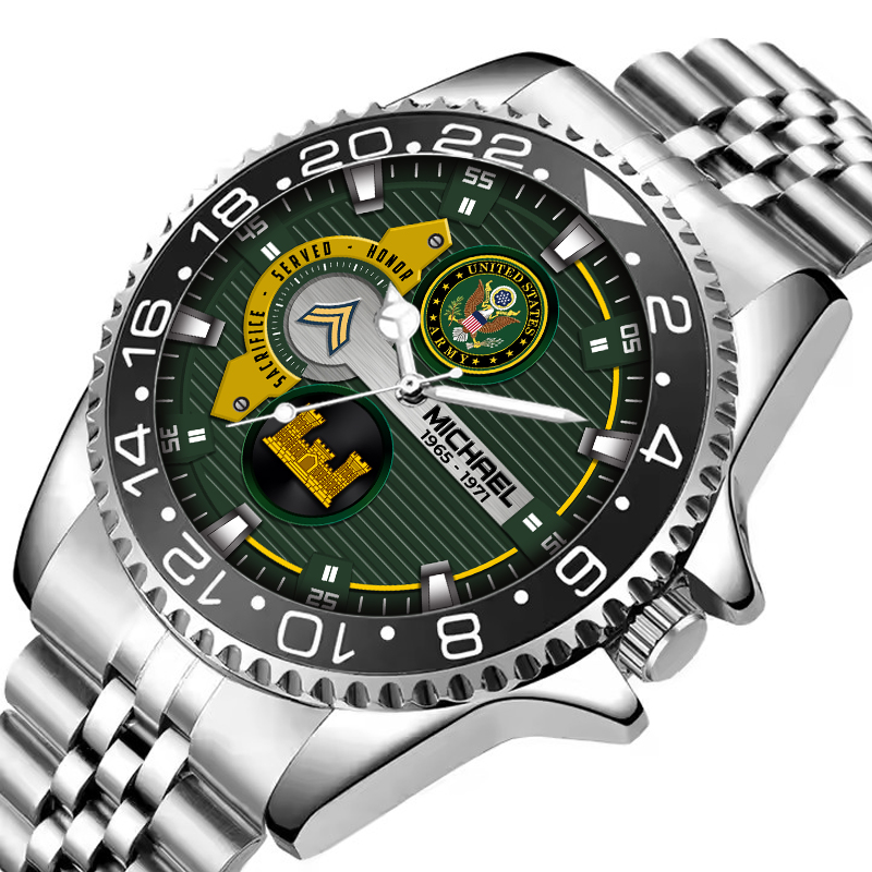 Customized Us Army Branches Ss4 - Silver Classic Stainless Steel Watch 2 customized us army branches ss4 silver classic stainless steel watch fdllf