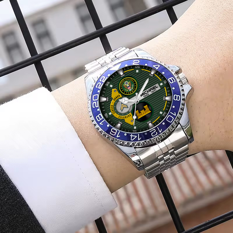 Customized Us Army Branches Ss4 - Silver Classic Stainless Steel Watch 6 customized us army branches ss4 silver classic stainless steel watch ffudb