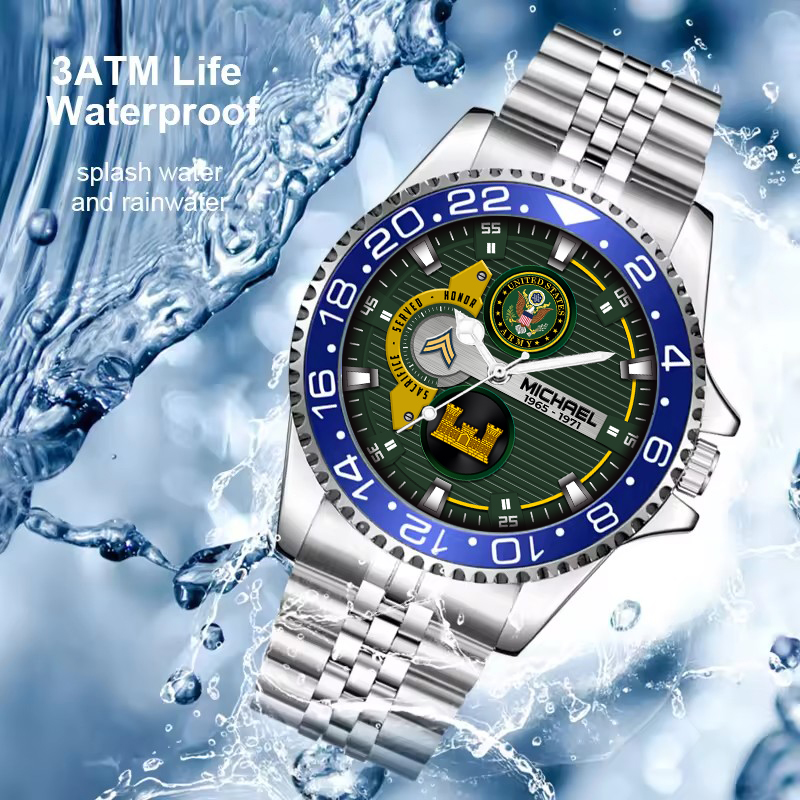 Customized Us Army Branches Ss4 - Silver Classic Stainless Steel Watch 7 customized us army branches ss4 silver classic stainless steel watch tnnnx