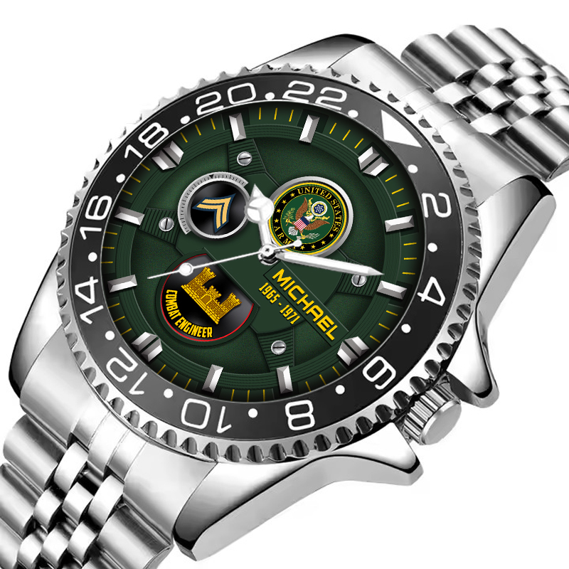 Customized Us Army Branches Ss6 - Silver Classic Stainless Steel Watch 3 customized us army branches ss6 silver classic stainless steel watch dewva