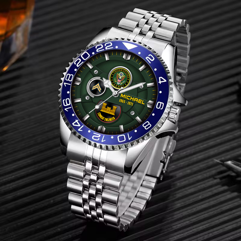 Customized Us Army Branches Ss6 - Silver Classic Stainless Steel Watch 5 customized us army branches ss6 silver classic stainless steel watch ev5p0