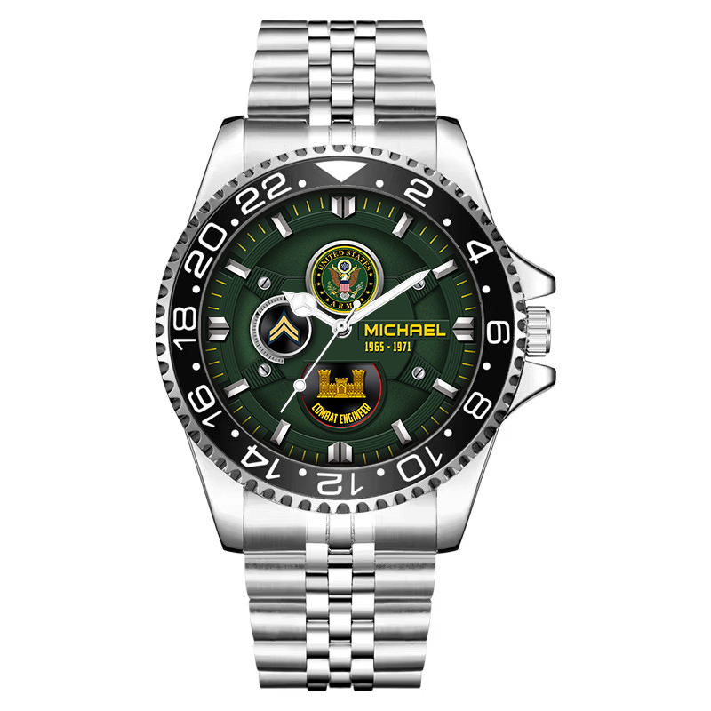 Customized Us Army Branches Ss6 - Silver Classic Stainless Steel Watch 1 customized us army branches ss6 silver classic stainless steel watch mnpop