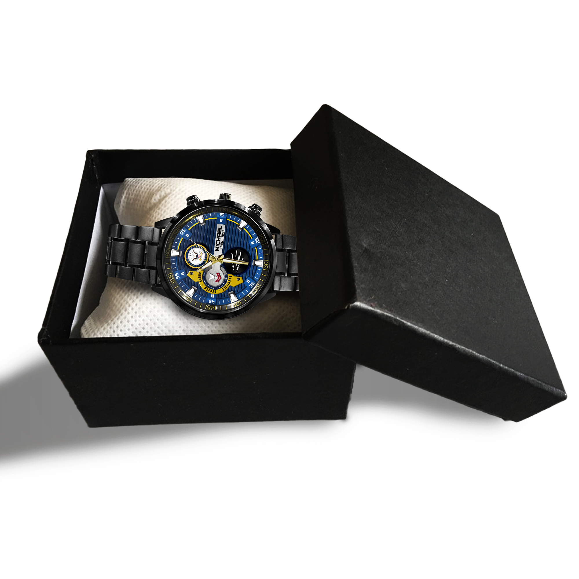 Customized Us Navy Rating Ss4 - Black Stainless Steel Watch 5 customized us navy rating ss4 black stainless steel watch wztnv
