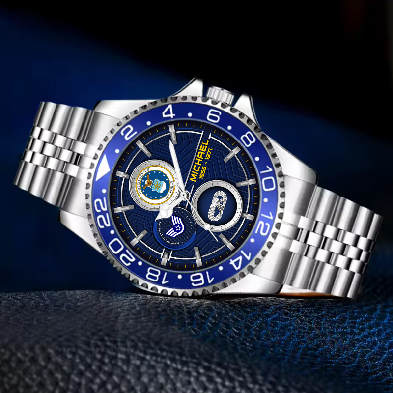 Customized Usaf Badge Ss5 - Silver Classic Stainless Steel Watch FN 5 customized usaf badge ss5 silver classic stainless steel watch 7dczd
