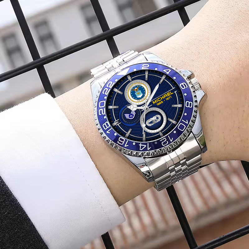 Customized Usaf Badge Ss5 - Silver Classic Stainless Steel Watch FN 6 customized usaf badge ss5 silver classic stainless steel watch fdiys