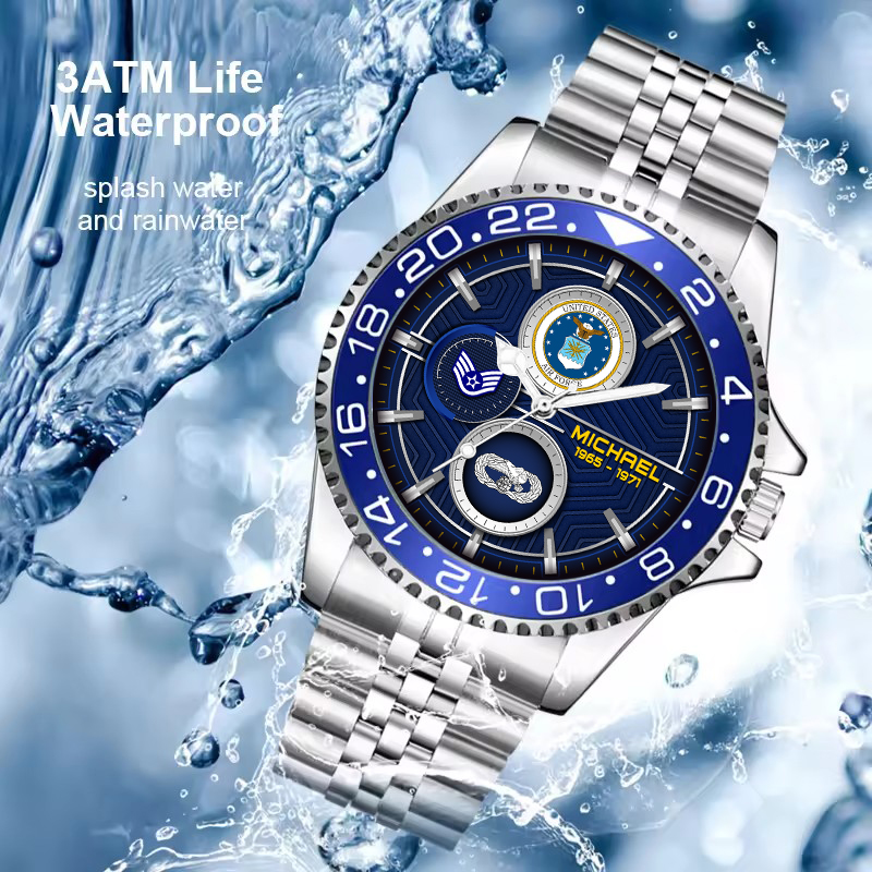Customized Usaf Badge Ss5 - Silver Classic Stainless Steel Watch FN 8 customized usaf badge ss5 silver classic stainless steel watch ipity
