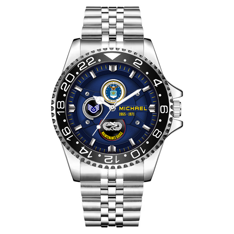 customized usaf badge ss6 silver classic stainless steel watch oqqng