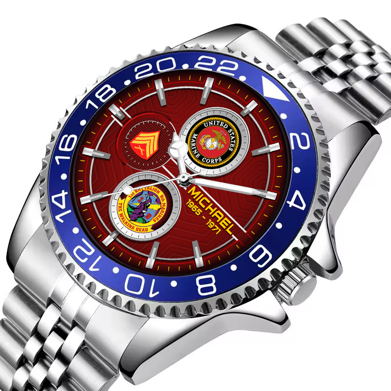 customized usmc battalions ss5 silver classic stainless steel watch 28rgw