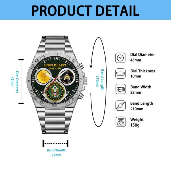 Army Branch SS24 Custom Wristwatch 4